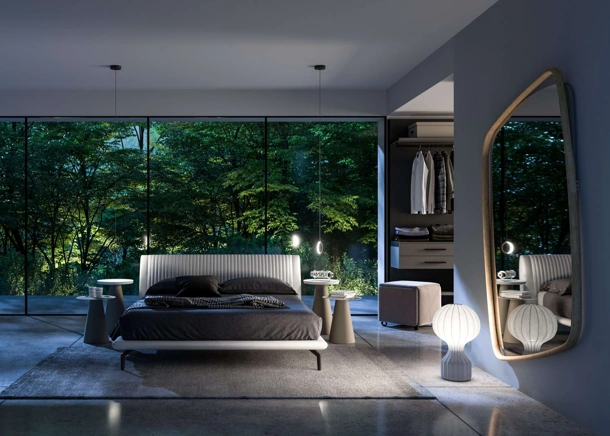 Letto in pelle Globo di Ozzio
