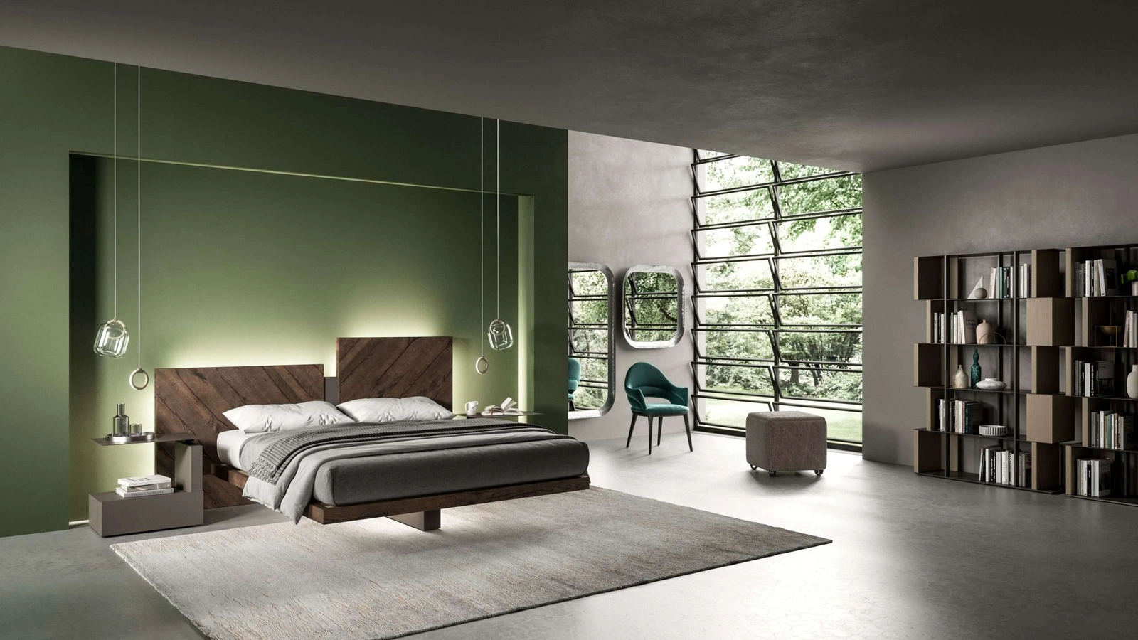 Letto con box contenitore Nazarè di Ozzio