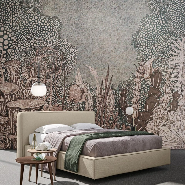 Letto in tessuto imbottito Puro di Morassutti