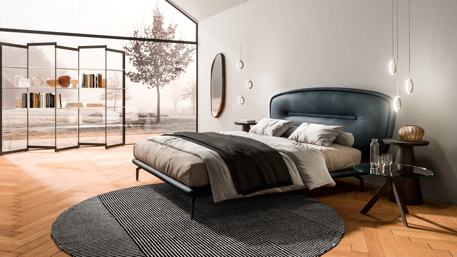 Letto in pelle Romance di Ozzio