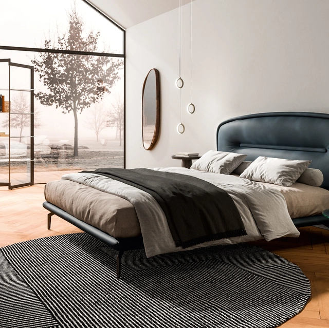 Letto in pelle Romance di Ozzio