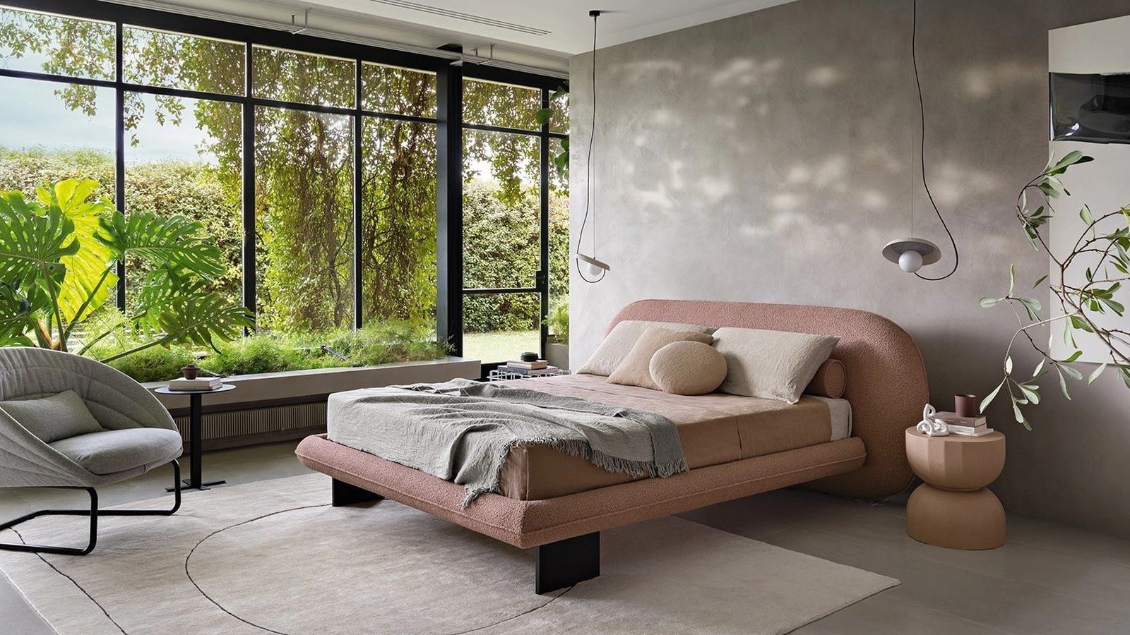 Letto con testiera Wabi di Saba
