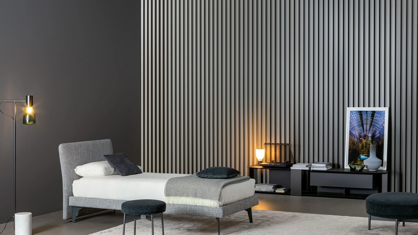 Letto singolo in tessuto imbottito Tonight di Bonaldo