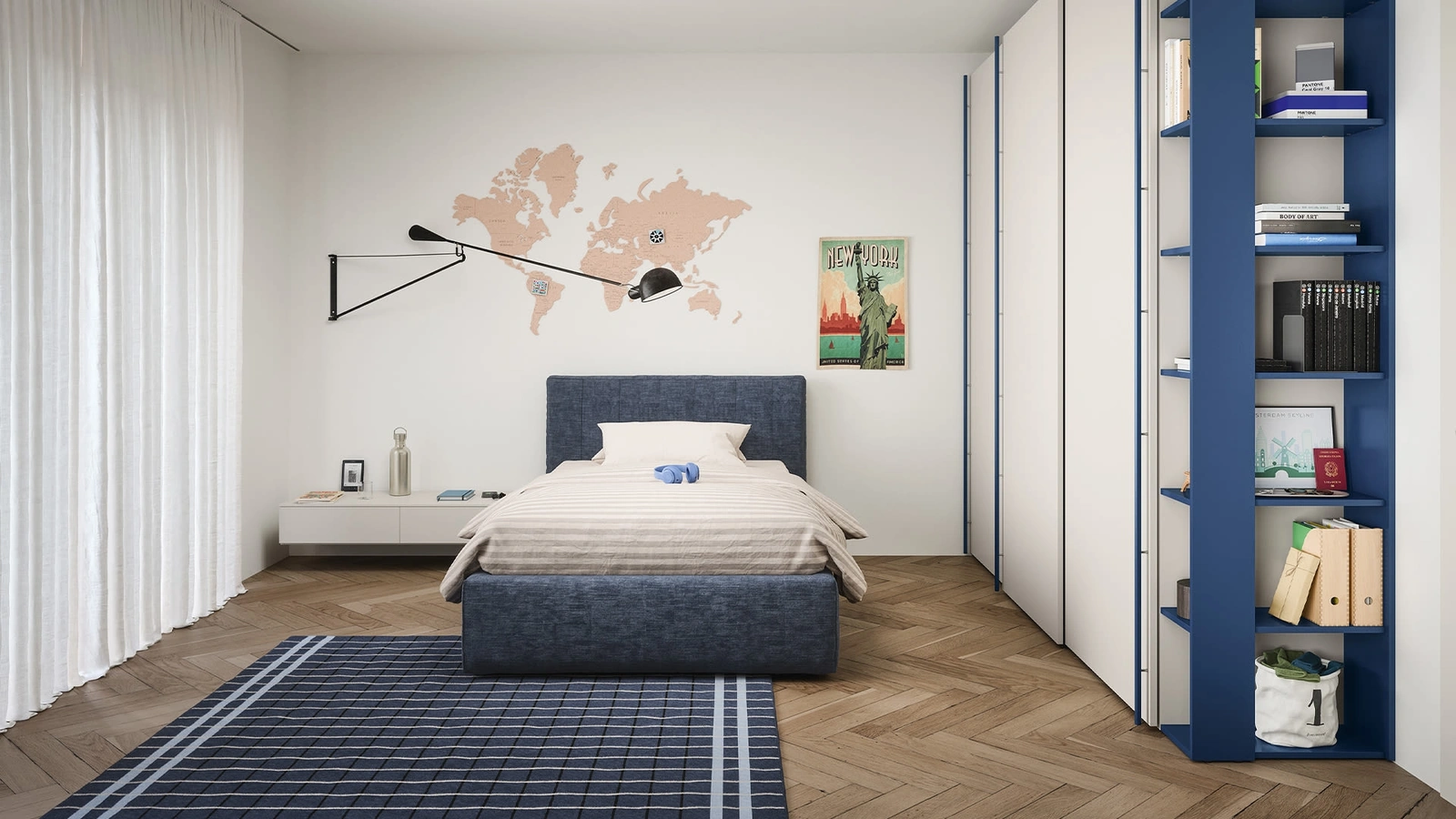 Letto singolo Swell con contenitore di Nidi