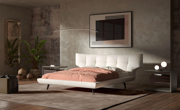 Letto in tessuto imbottito Thomas di Cattelan Italia