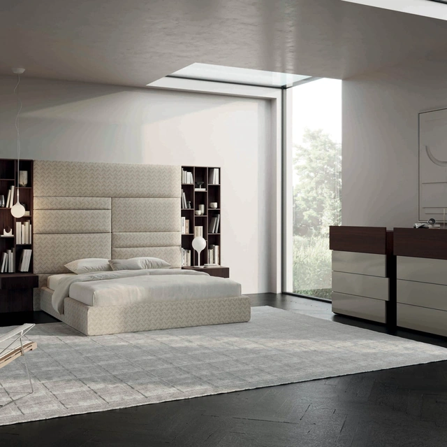 Letto in tessuto con testiera Nest 02 di Tumidei