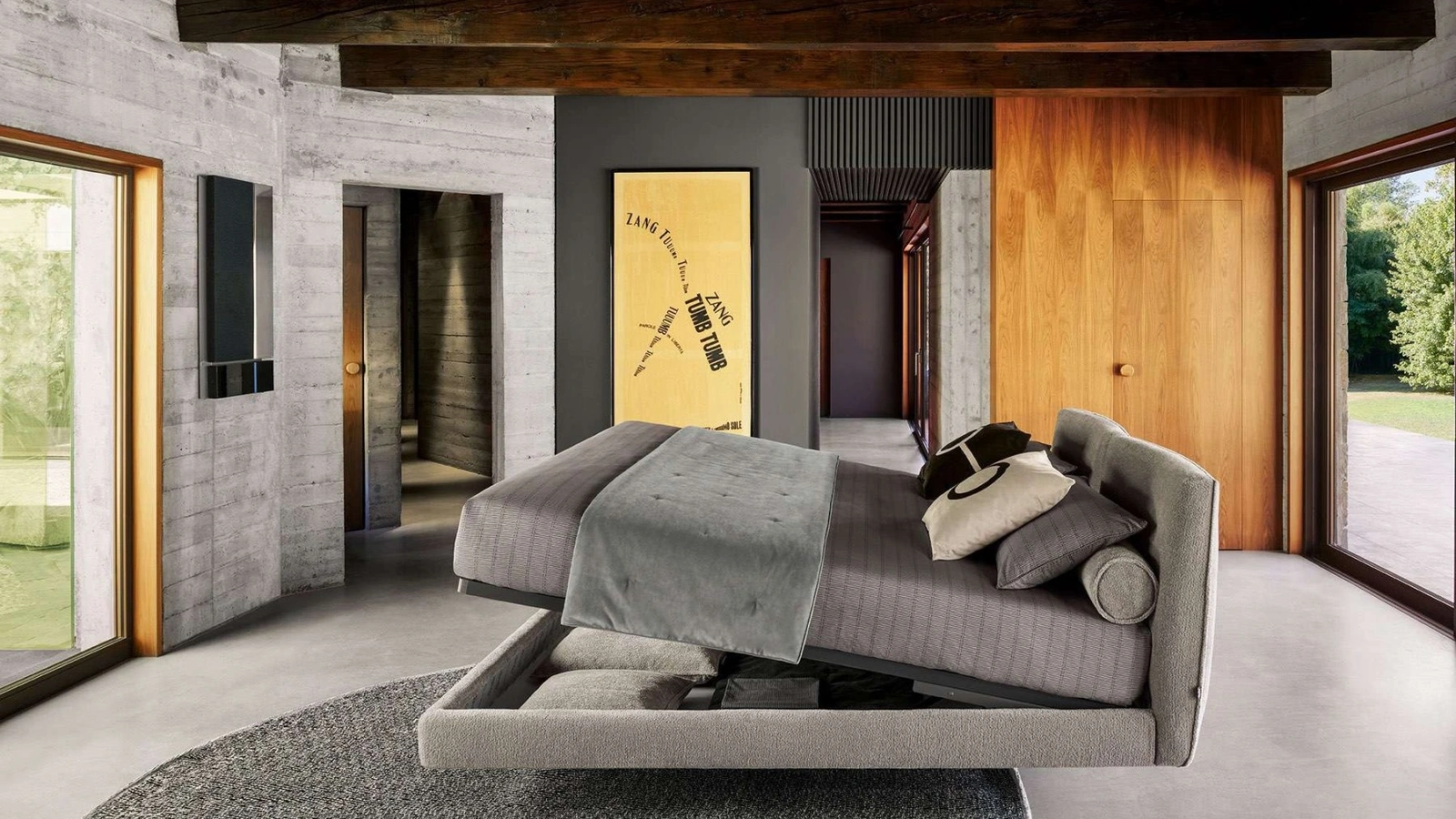 Letto in tessuto con testiera Book di Twils