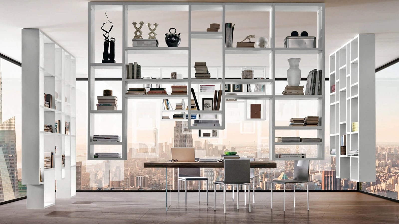 Libreria di design 30mm Weightless Sospesa al soffitto di Lago
