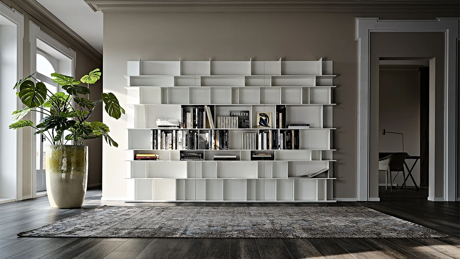 Libreria a muro Wally di Cattelan Italia