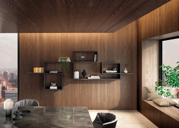 Libreria di design sospesa LagoLinea di Lago
