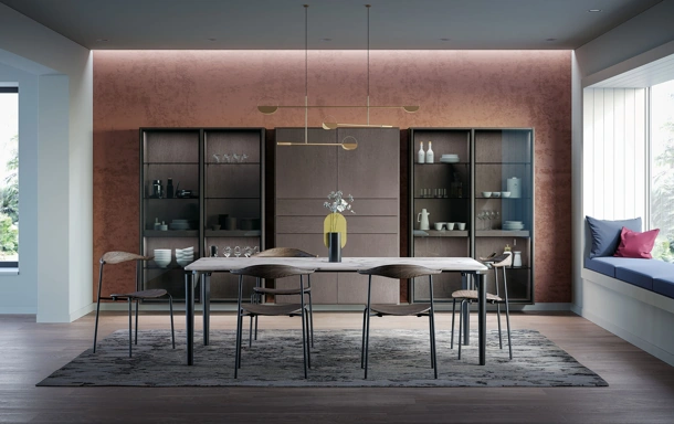 Libreria in Rovere tinto Logic 09 di Morassutti