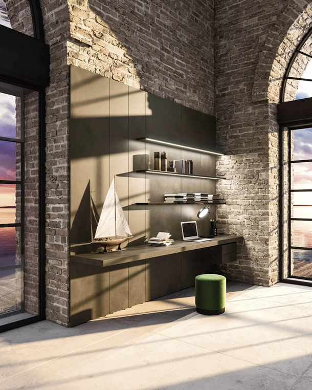 Libreria Planar con mensole luminose di Arrital