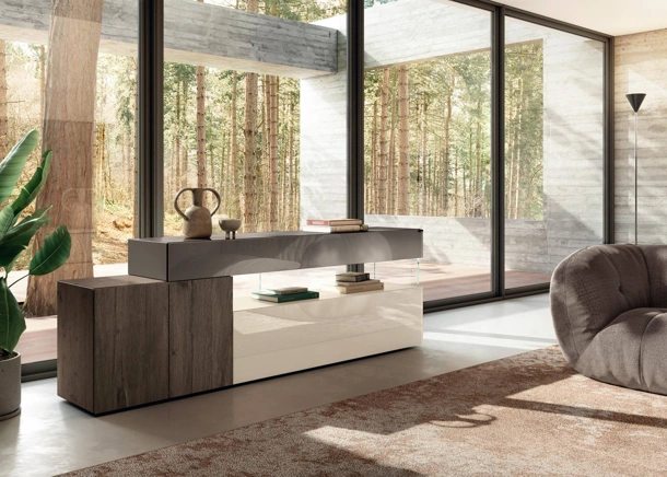 Madia 36e8 10813 in vetro e legno di Lago