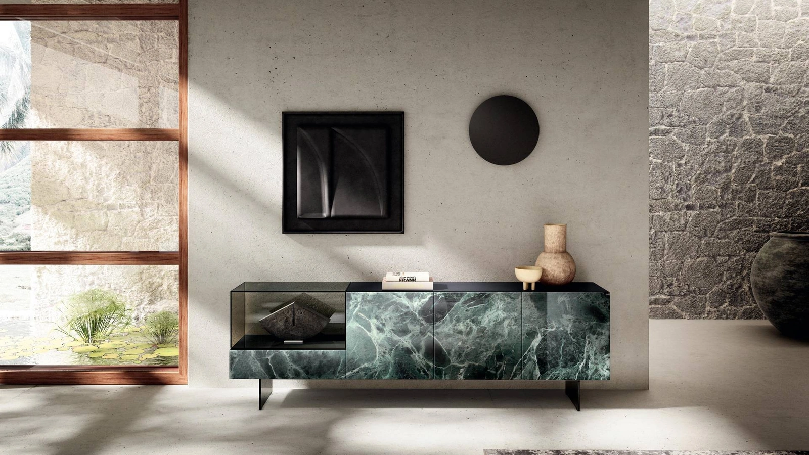 Madia in vetro effetto marmo 36e8 Glass 1324 di Lago