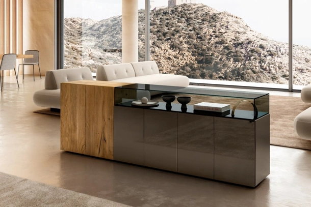 Madia 36e8 Glass 1332 in vetro e legno centenario di Lago