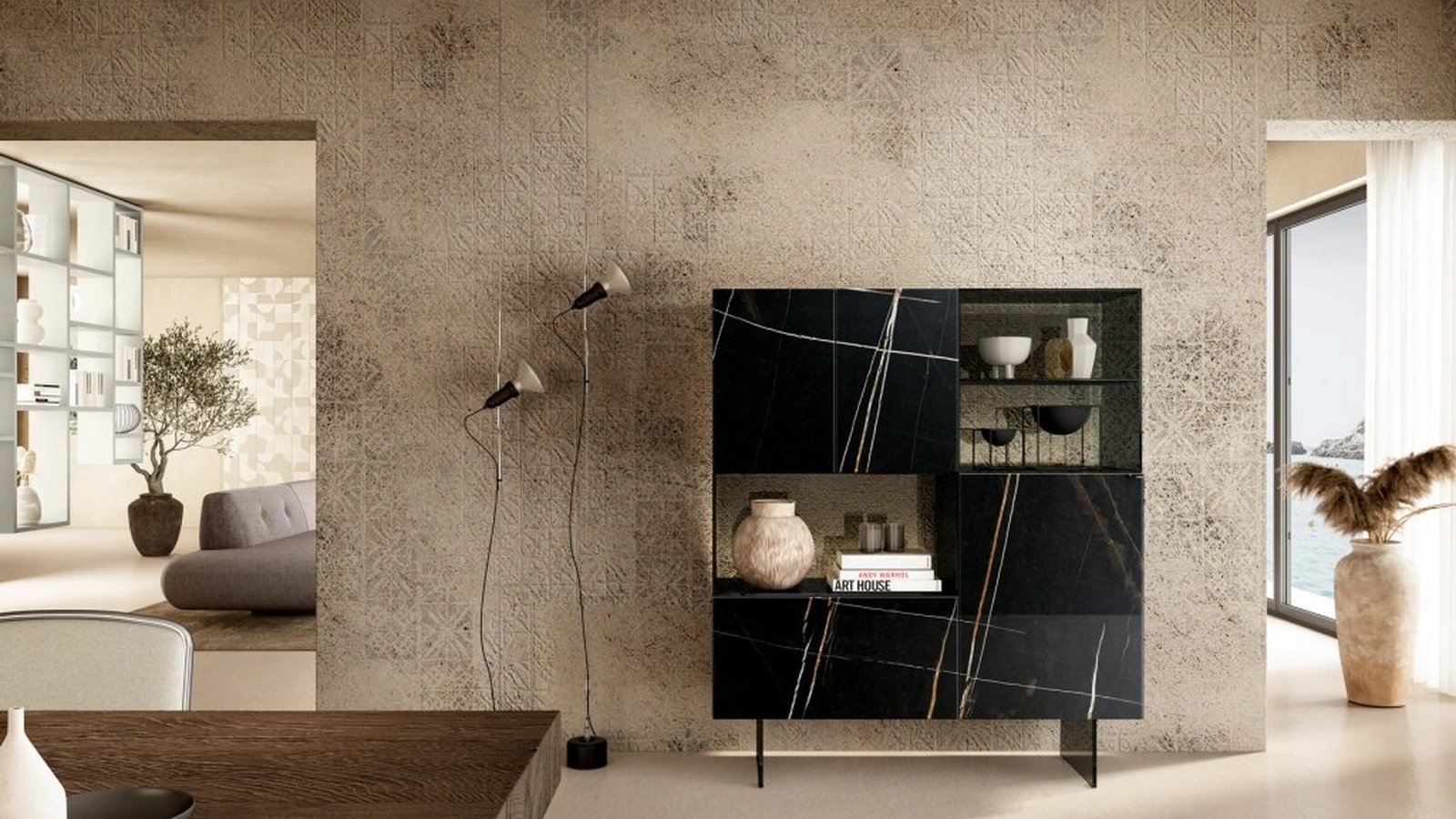 Madia 36e8 Glass 1349 in vetro effetto marmo Nero di Lago