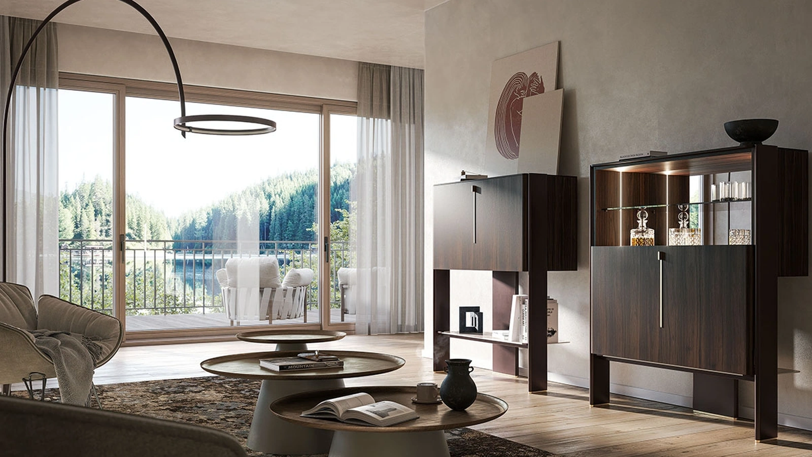 Madia di design in legno Cremona di Cattelan Italia