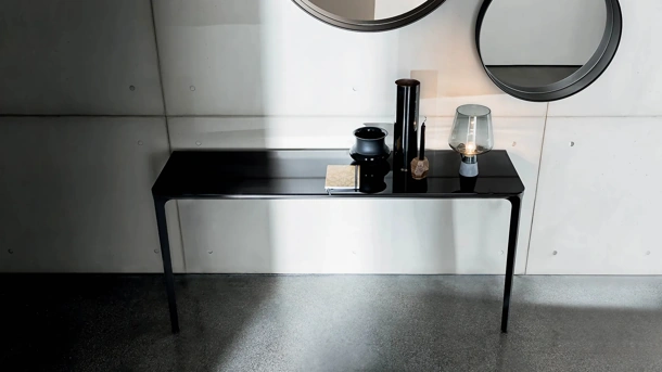 Mobile ingresso con top in vetro Slim 2 Legs di Sovet