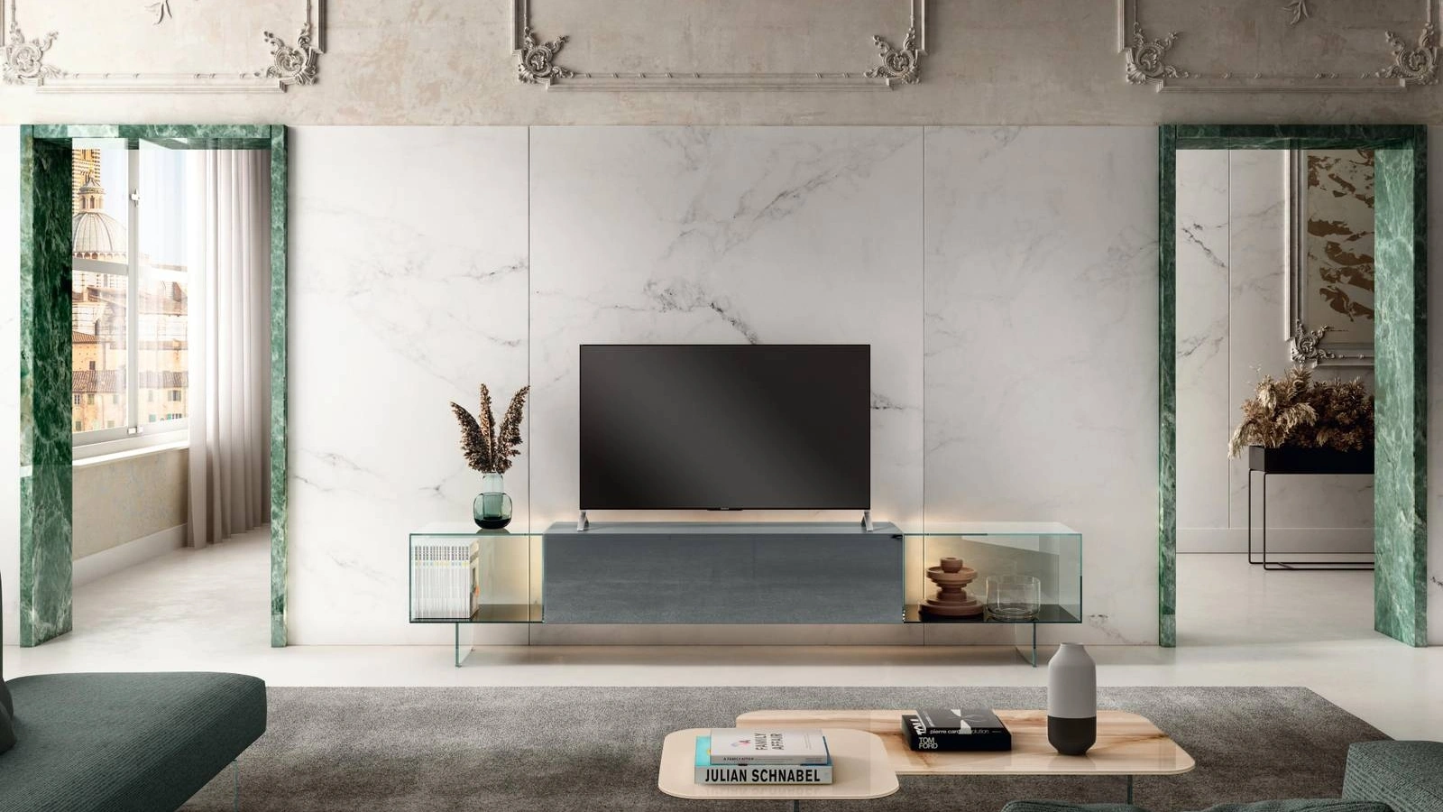 Mobile Porta Tv 36e8 Glass 1407 di Lago