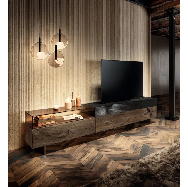 Mobile Porta Tv 36e8 Glass 2149 in legno e vetro di Lago
