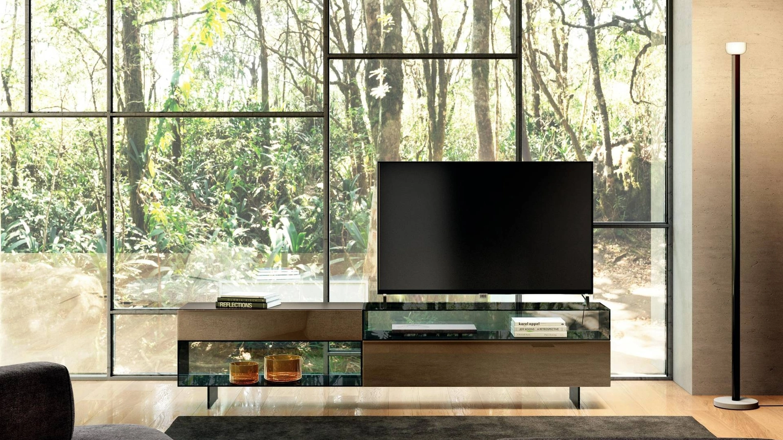 Mobile Porta Tv 36e8 Glass 2150 di Lago