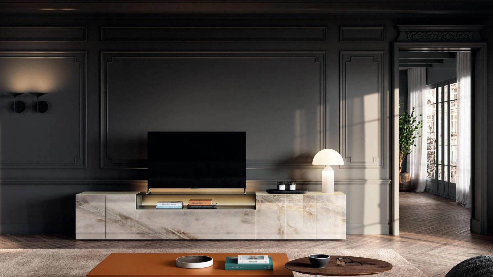 Mobile Porta Tv 36e8 Glass 2151 di Lago
