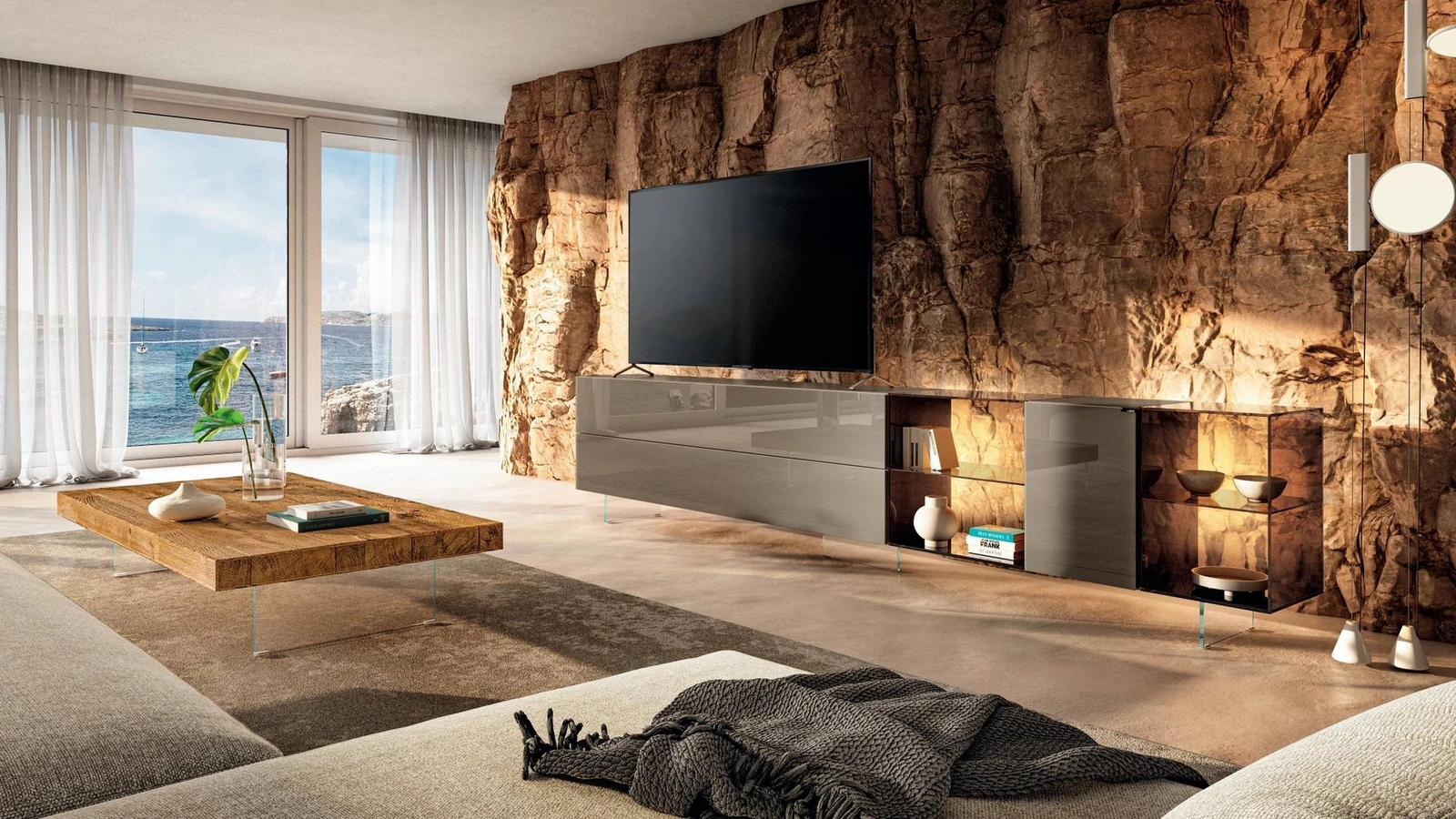 Mobile Porta Tv 36e8 Glass 2661 di Lago