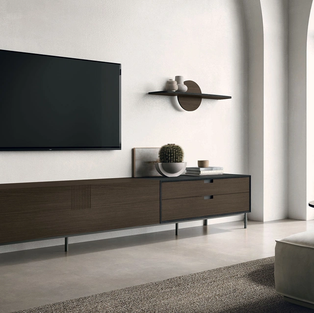 Mobile Porta Tv TIME UNIT TI 130 in CDF rovere moka di Tomasella