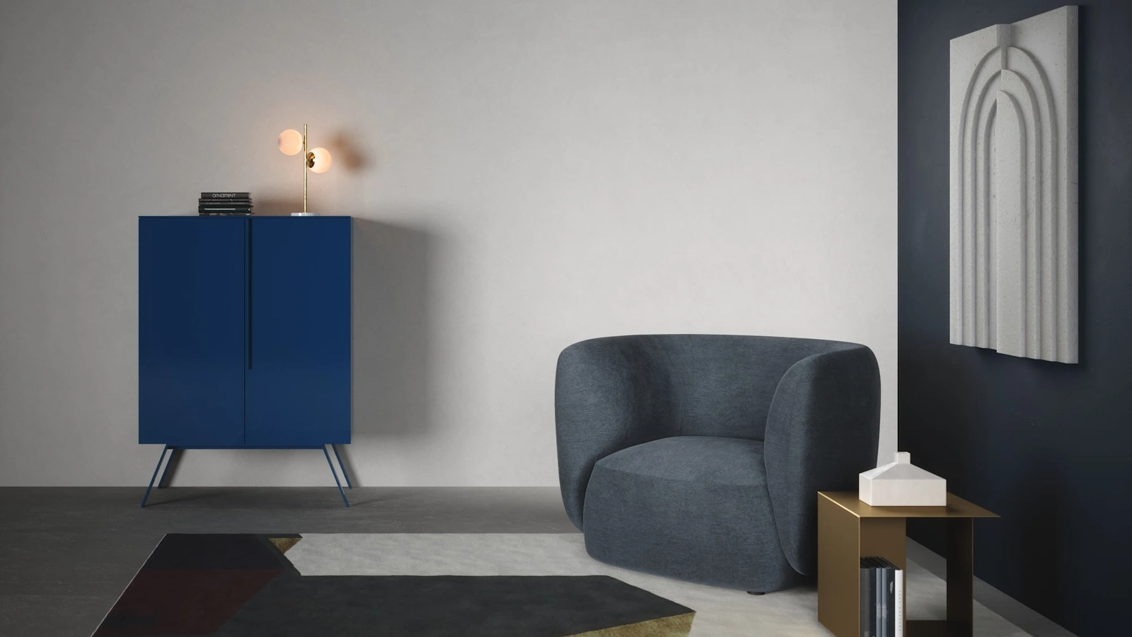 Poltroncina Blossom in tessuto imbottito dalle linee curve di Novamobili