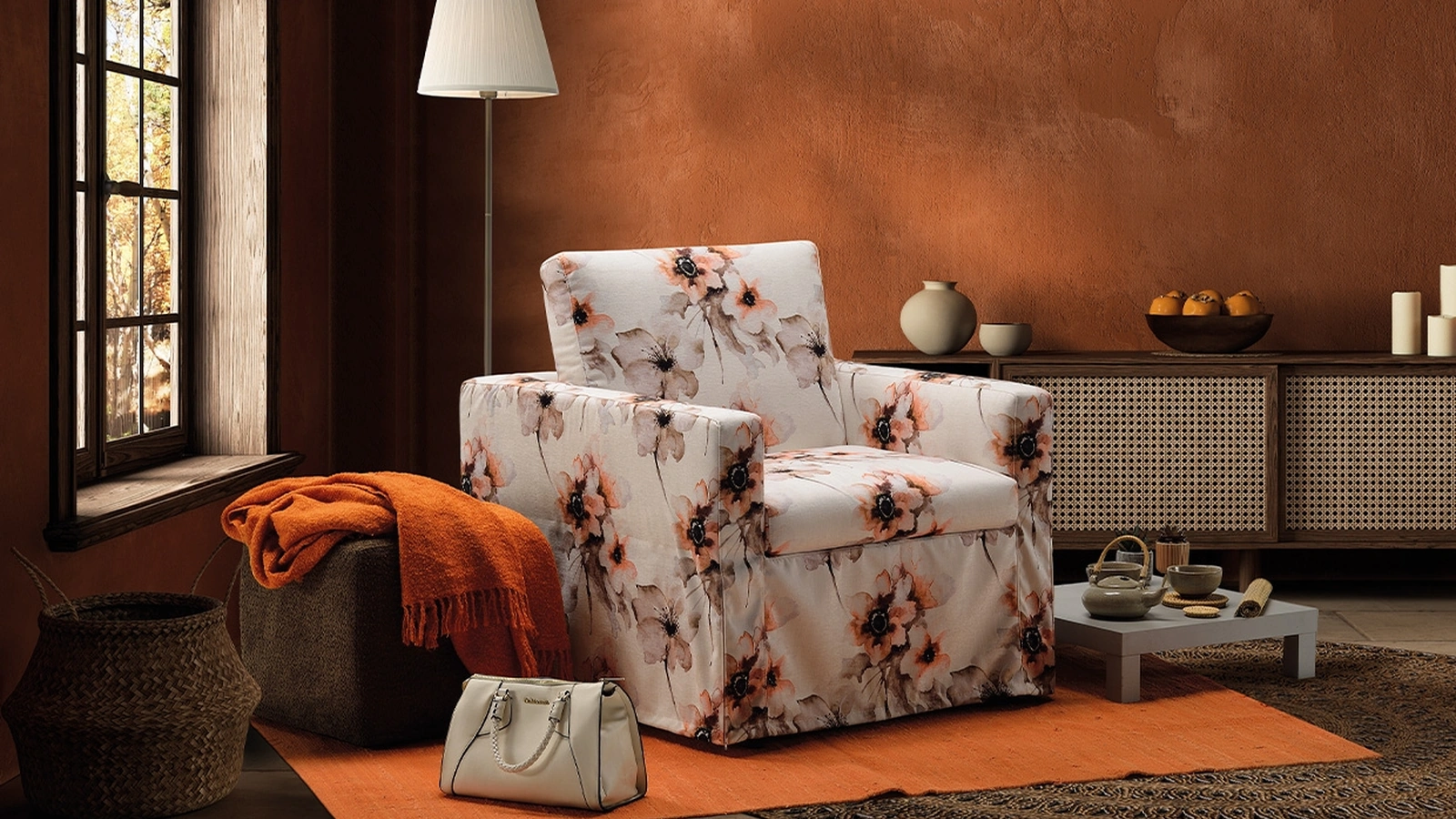 Poltrona Letto in tessuto floreale Moon di Family Bedding