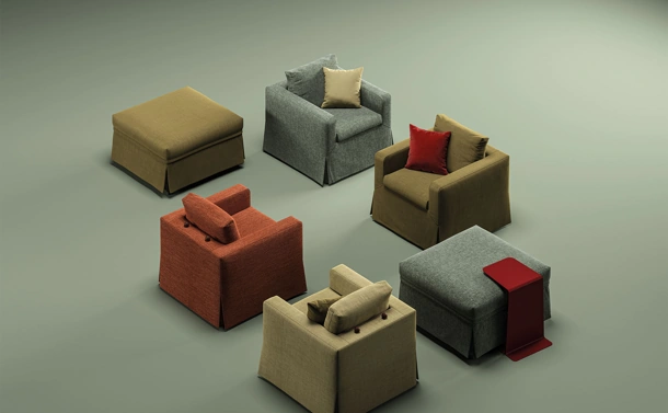 Poltrona e pouf letto Ninna Nanna di Biba Salotti