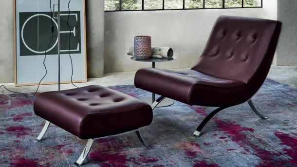 Poltrona di design in pelle Vintage di Gurian