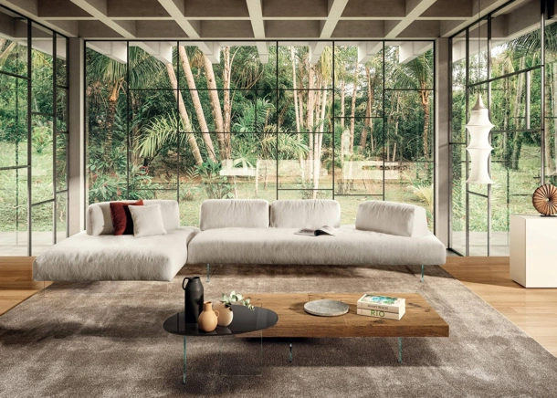 Divano con penisola Air Soft Free di Lago
