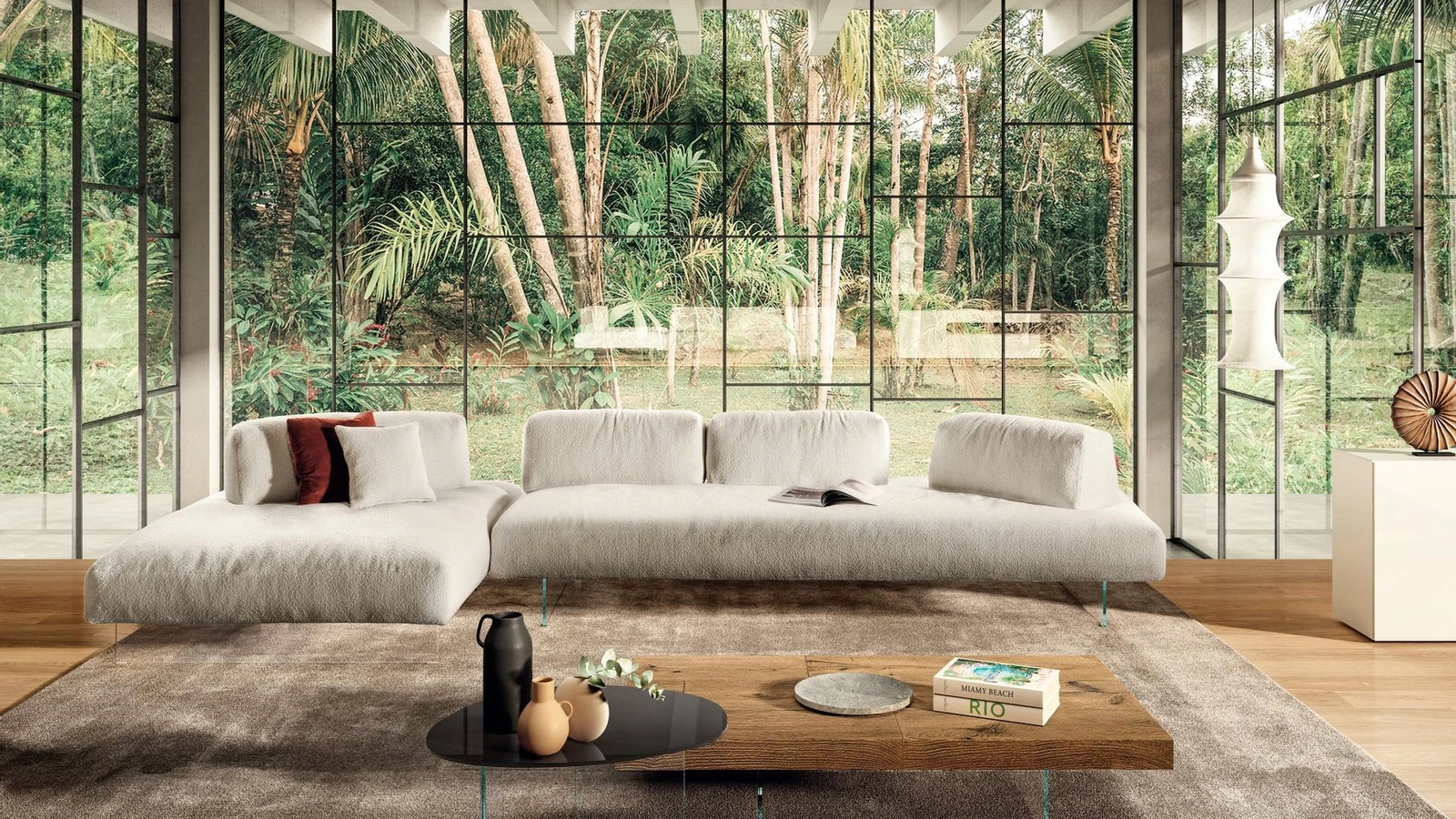 Divano con penisola Air Soft Free di Lago