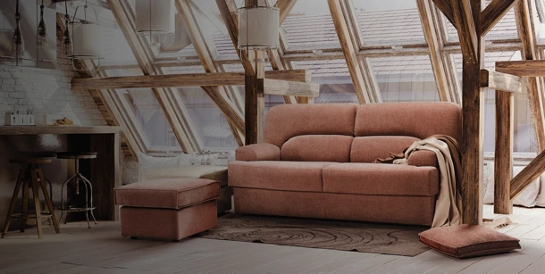 Divano Letto lineare Charlie in tessuto imbottito di Family Bedding