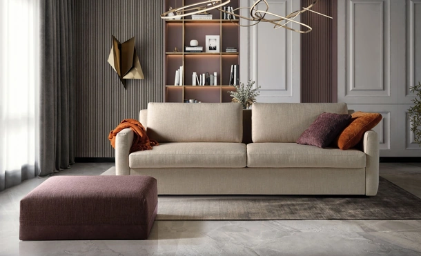 Divano Letto lineare Travis in tessuto di Family Bedding