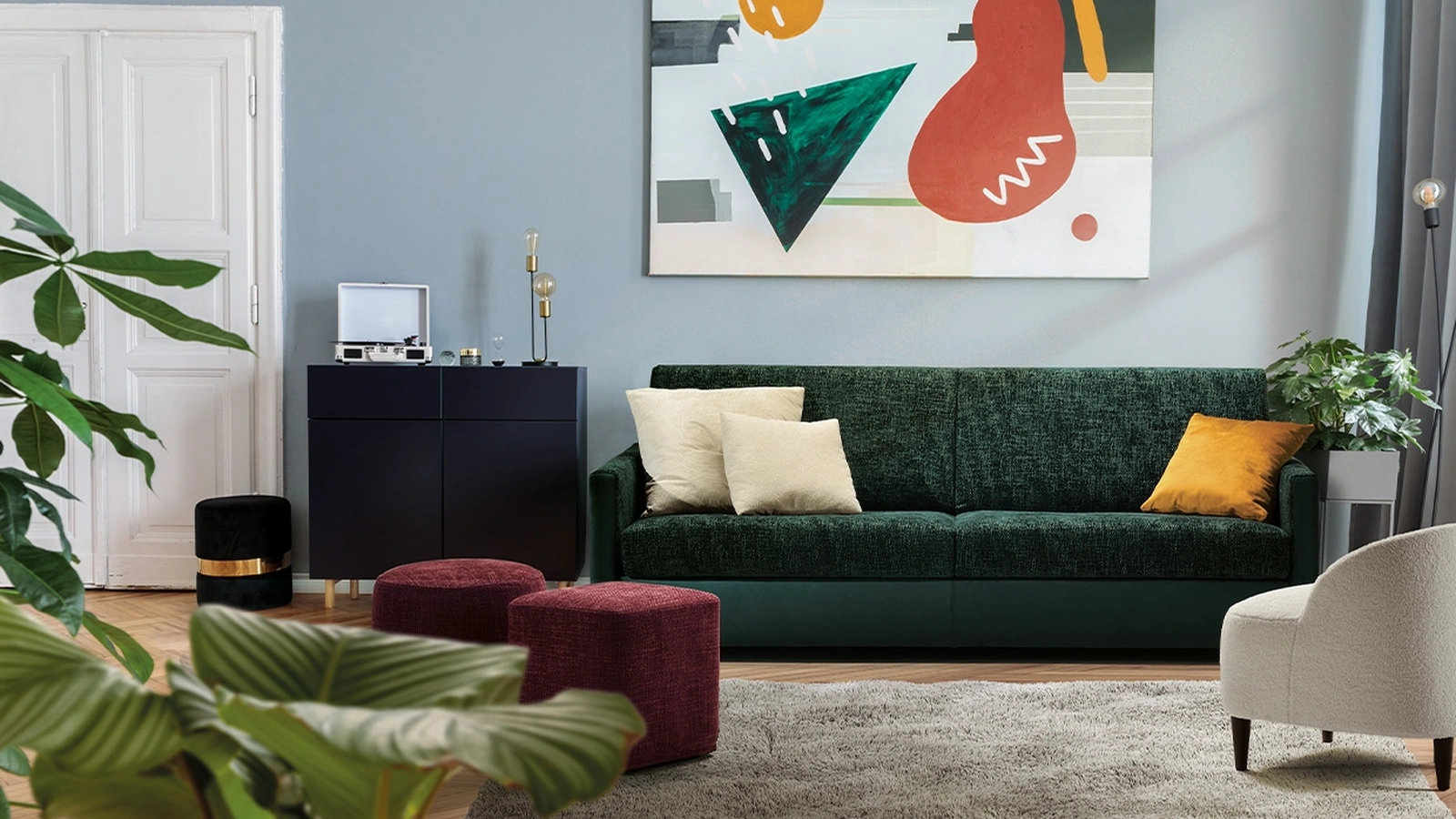 Divano Letto lineare Twister in tessuto di Family Bedding