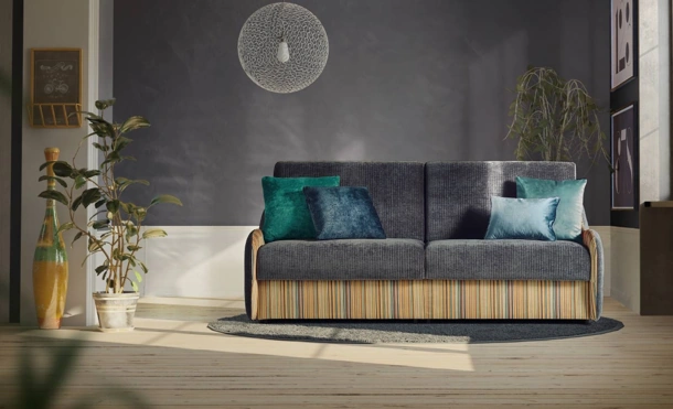 Divano Letto lineare Wave in tessuto di Family Bedding