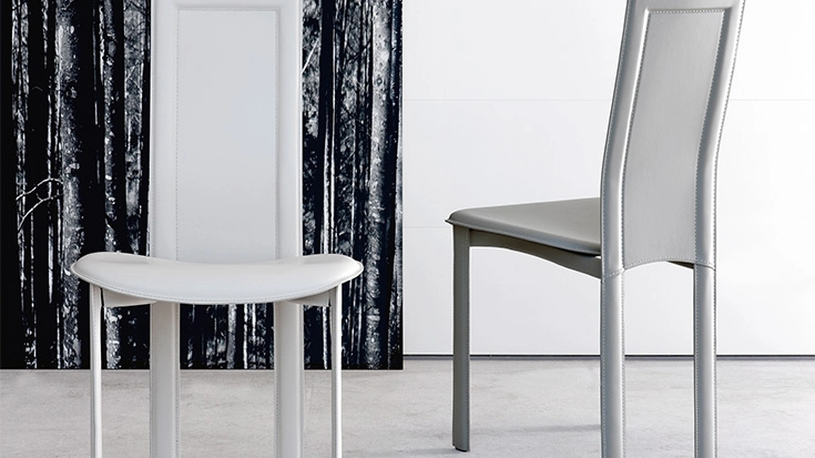 Sedia in acciaio con rivestimento in cuoio Lara di Cattelan Italia