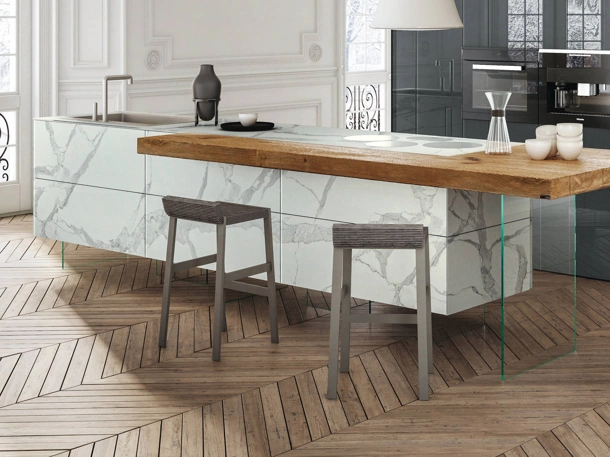 Sgabello di design in feltro Steps 2538 di Lago