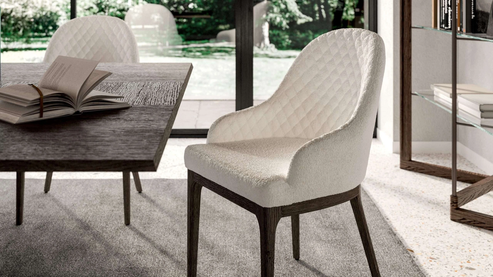Sedia con braccioli Thelma di Ozzio