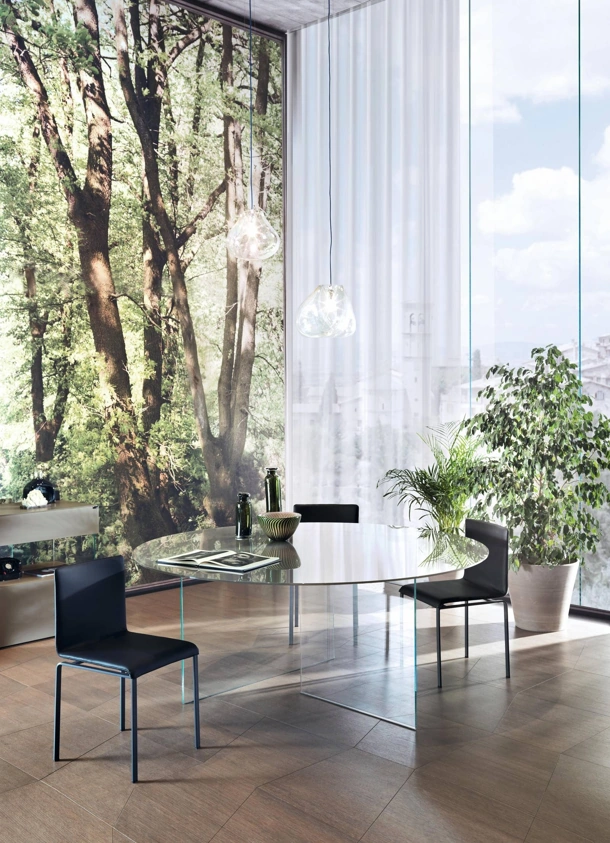 Tavolo Air Slim 2260G in vetro lucido di Lago