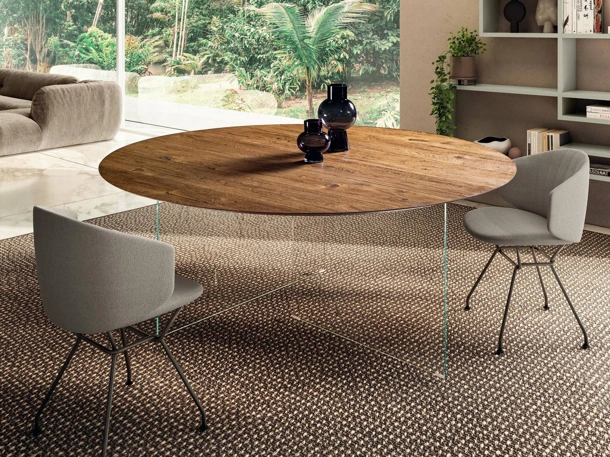 Tavolo Air Slim 2260W rotondo in legno di Lago
