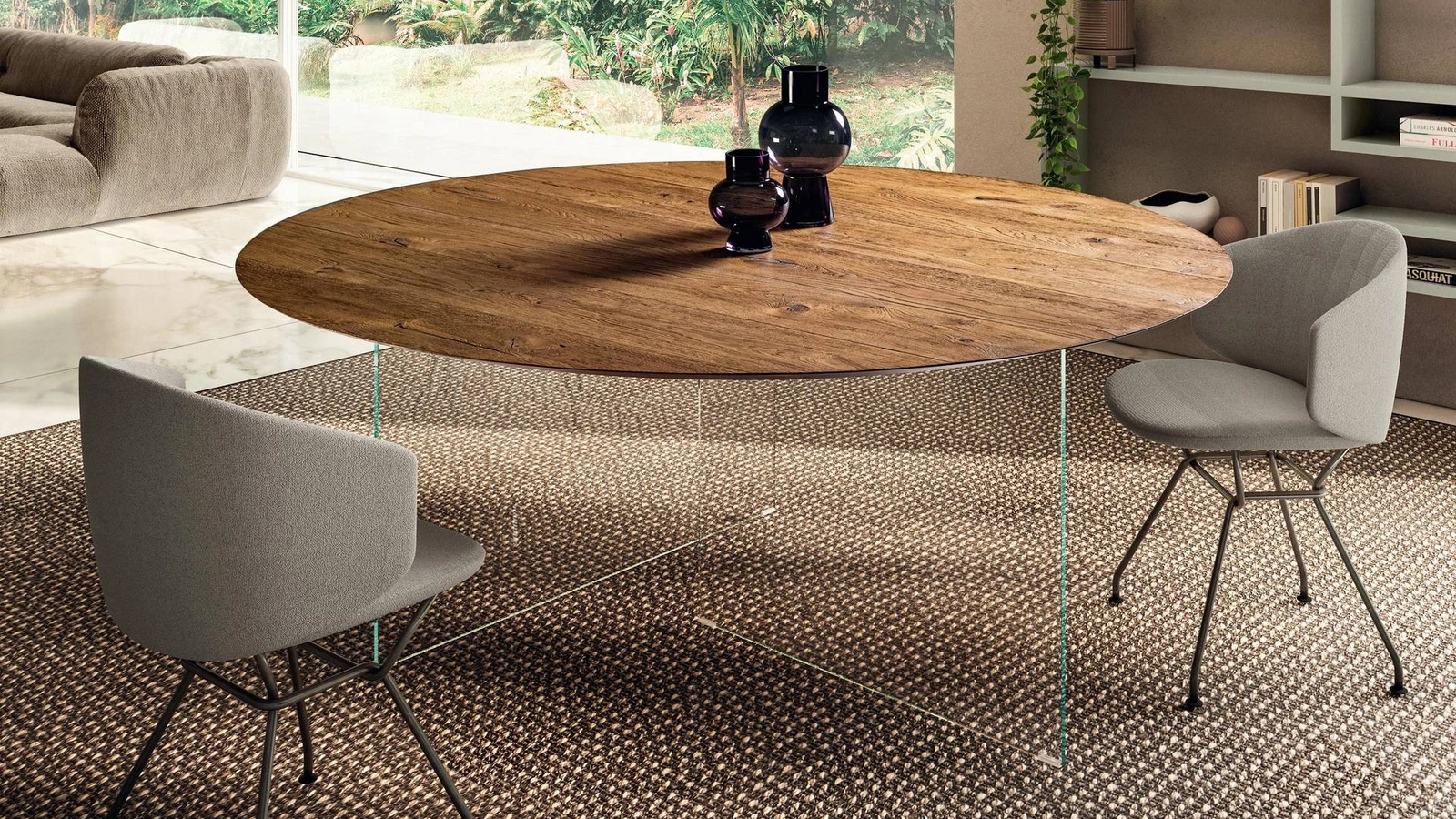 Tavolo Air Slim 2260W rotondo in legno di Lago