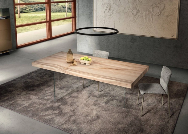Tavolo Air 2170X in Vetro di Lago