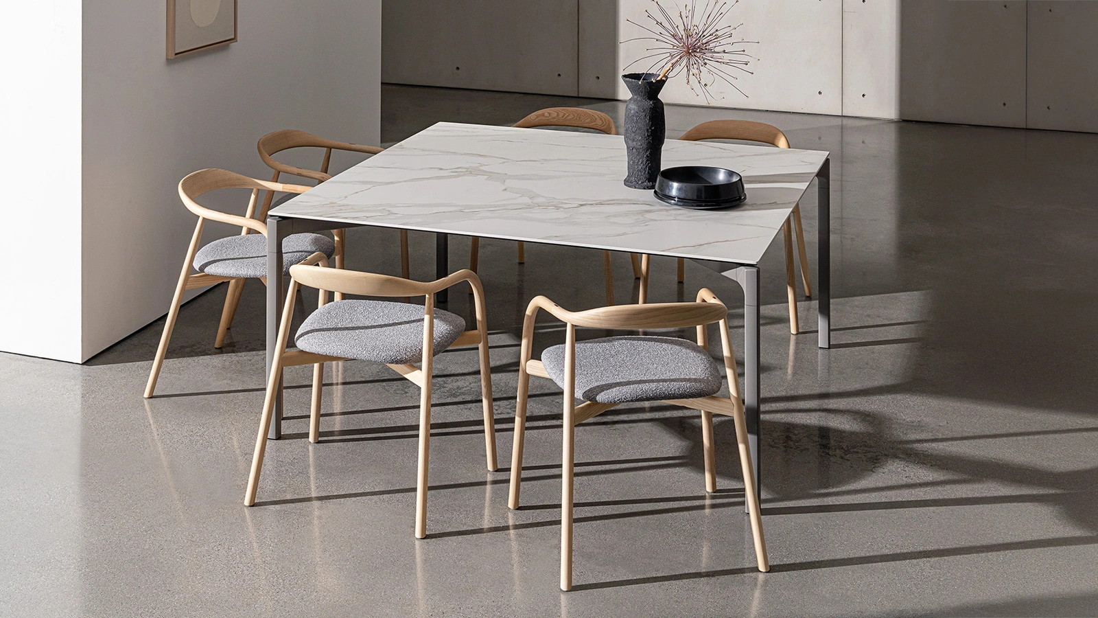 Tavolo quadrato Bone in ceramica di Sovet