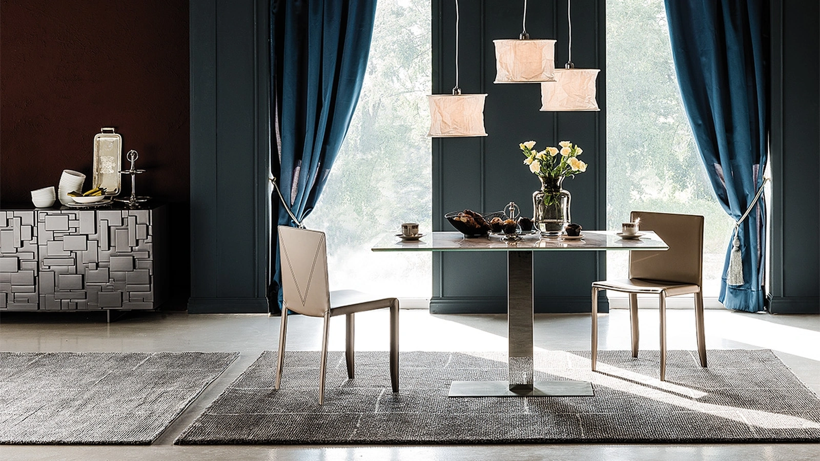 Tavolo Elvis Keramik rettangolare con piano in ceramica effetto marmo Elvis Keramik di Cattelan Italia