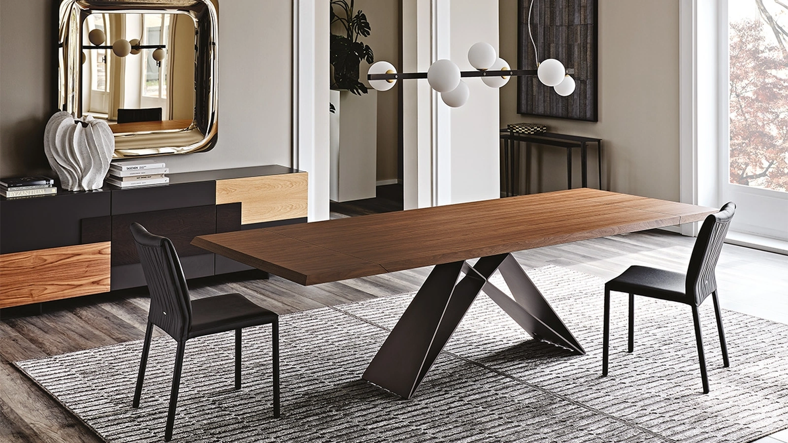 Tavolo allungabile con piano in noce Premier Wood Drive di Cattelan Italia
