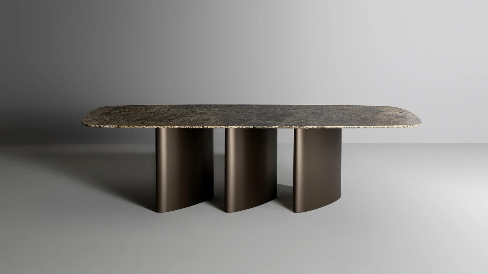 Tavolo Louver con top in marmo di Bonaldo