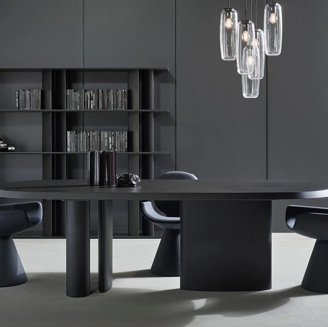 Tavolo in rovere spazzolato carbone Padiglioni di Bonaldo